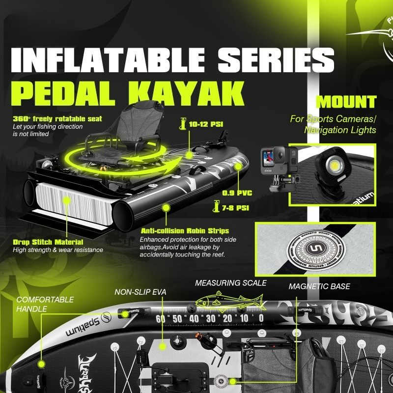Kayak de Pesca Inflable Spatiu - Fishing Kayak Pedal Drive reseña y precio